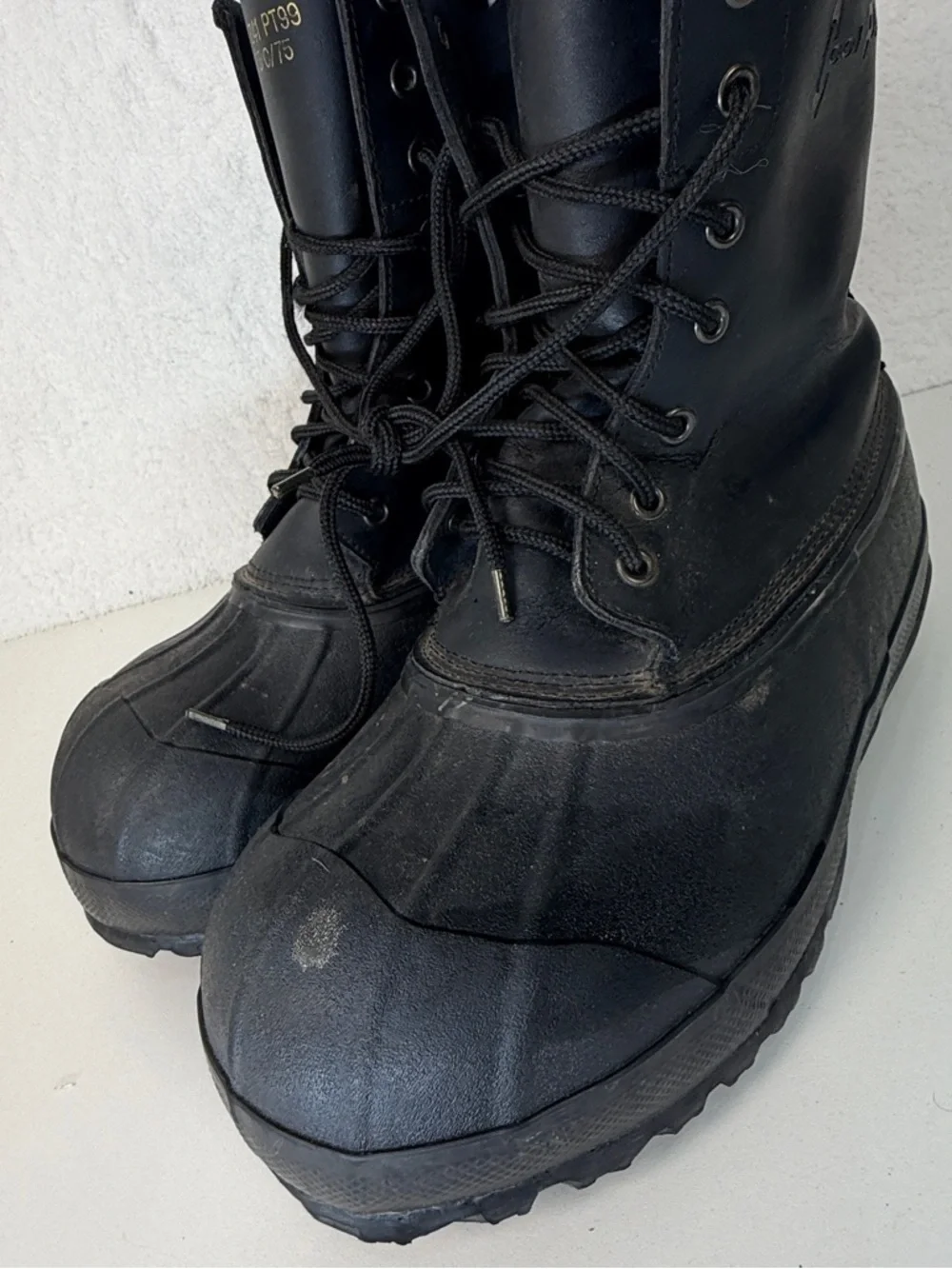 Cool Pac Rainfair Duck Boots Black Waterproof Lace Up Work Boots Mens Size 7